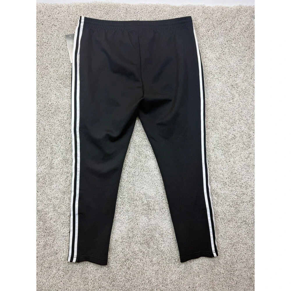 adidas Originals Men's XL Black 3 Stripes Track Pants Zip Pockets NWT